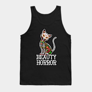 Beauty Horror cute Halloween Skeleton Retro Cat Tank Top